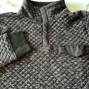 Entro Corbet Style Quilted 1/4 Button Down Pullover Sweatshirt Sz. L